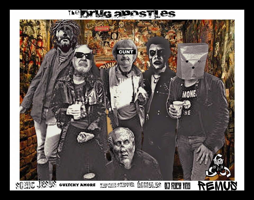 The drug apostles, a dark fusion of punk, crust, punk, noise, rock, and industrial sound. Enter the world, explore the band, hear the music, and join the chaos.