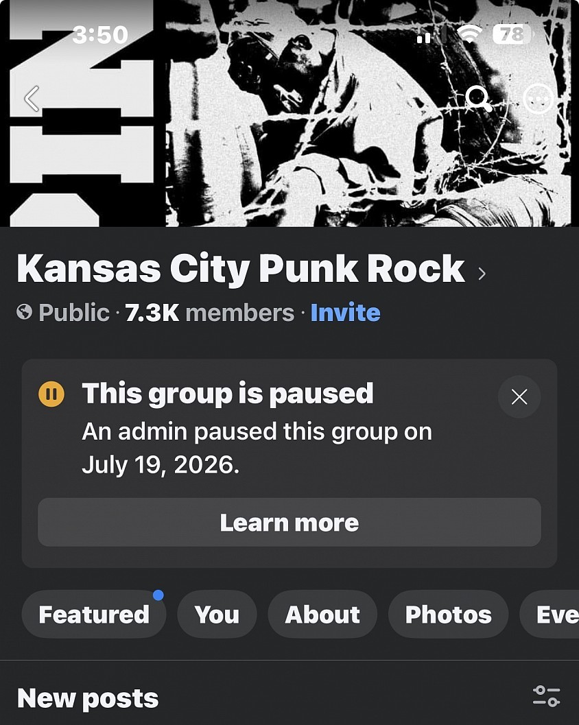 Kansas City punk rock Facebook group, Facebook, the drug apostles