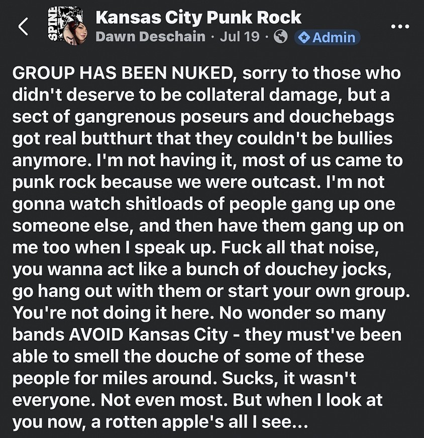 The drug apostles, Gultchy Amore, the fall offs, Kansas City punk rock